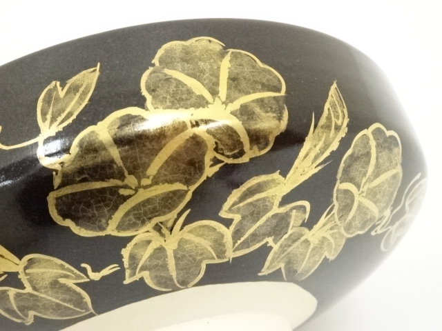 古常滑焼の壺陶器製 茶道具 蓋付き黒釜